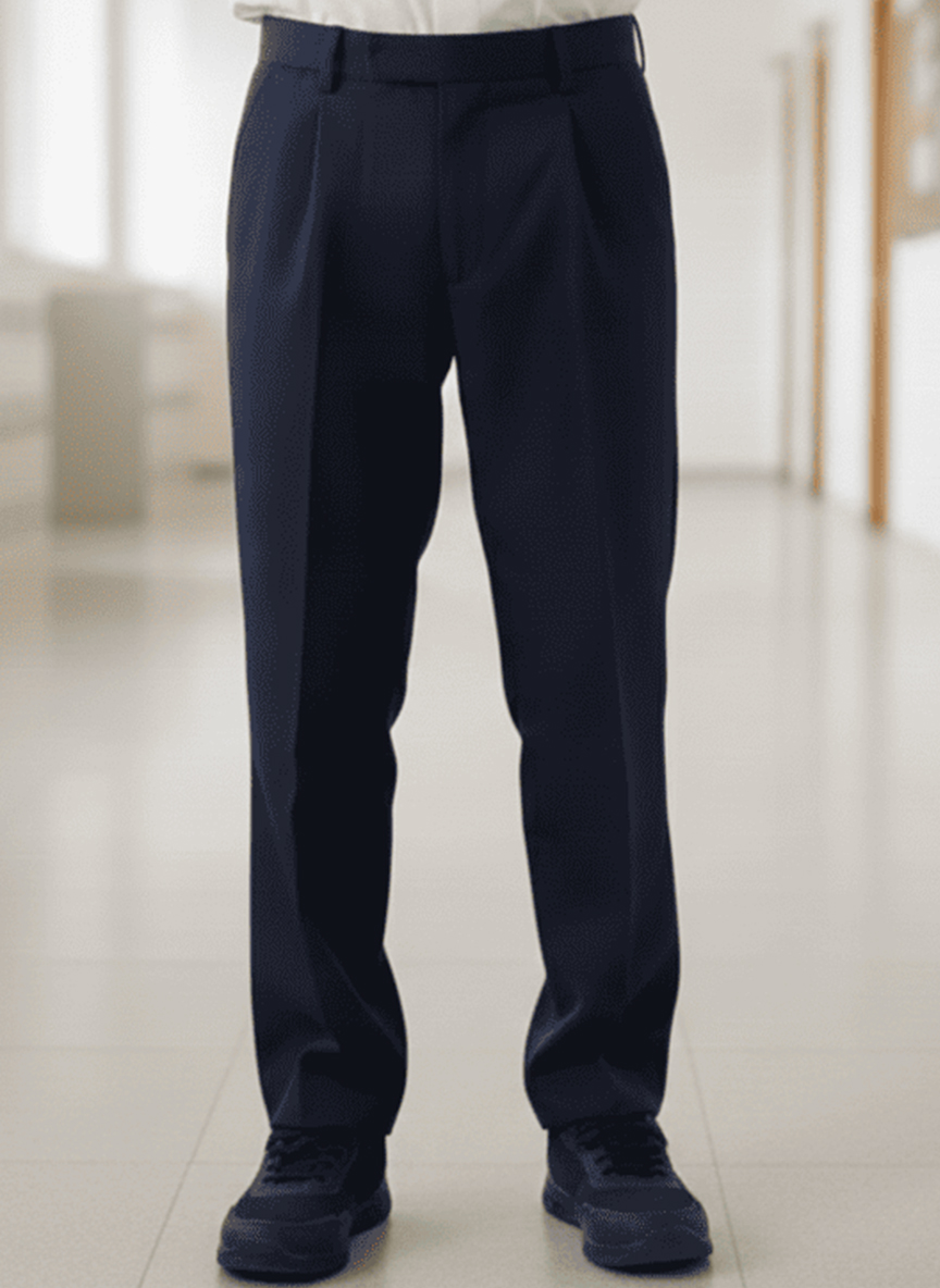 Untitled-1 Unisex Navy Blue Trousers - Image 1